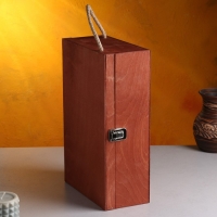 Подарочный ящик 34&times;21.5&times;10.5 см деревянный 3 отдела, с крышкой, светло-коричневый