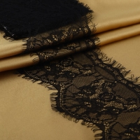 Кружево реснички, 150 мм &times; 3 &plusmn; 0,5 м, цвет чёрный