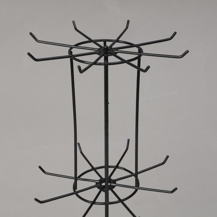 Вертушка, 2 яруса по 8 крючков, 20&times;20&times;40, цвет чёрный