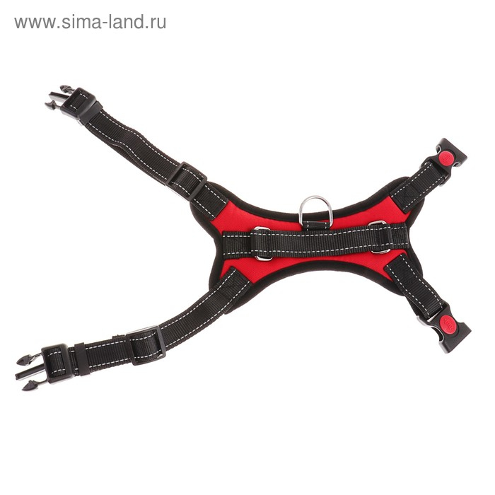 Шлейка К7 мягкая светоотражающая, размер XL, ОГ 74-92 см, вес 28-47,5 кг, красная