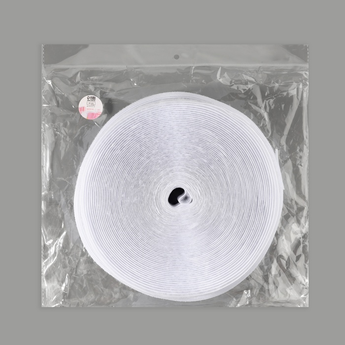 Липучка, 30 мм &times; 25 &plusmn; 1 м, цвет белый