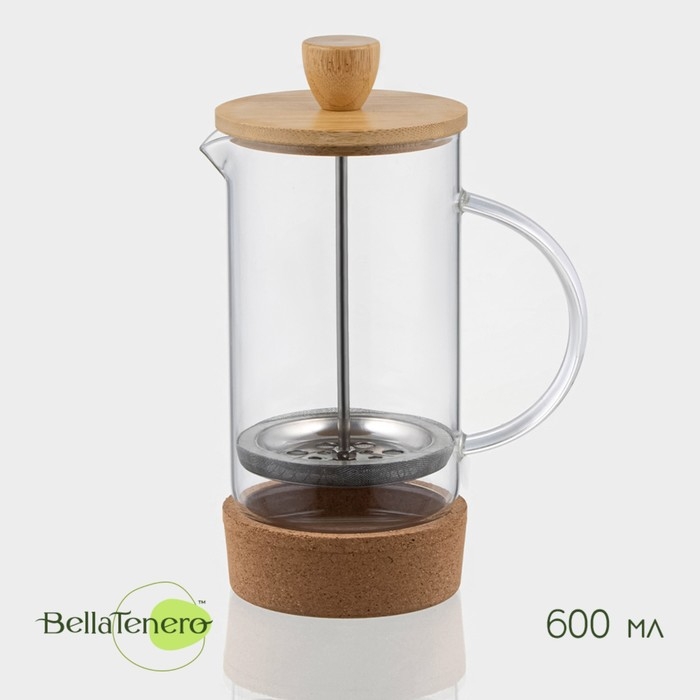 Чайник заварочный френч - пресс BellaTenero &laquo;Эко cork&raquo;, 600 мл