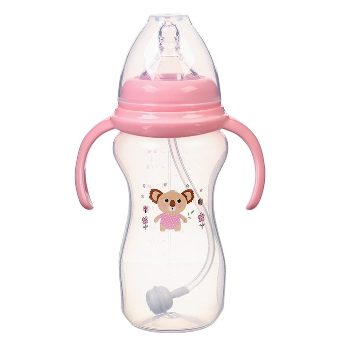 Бутылочка для кормления, ШГ &Oslash;50мм,300 мл, +6мес., цвет розовый