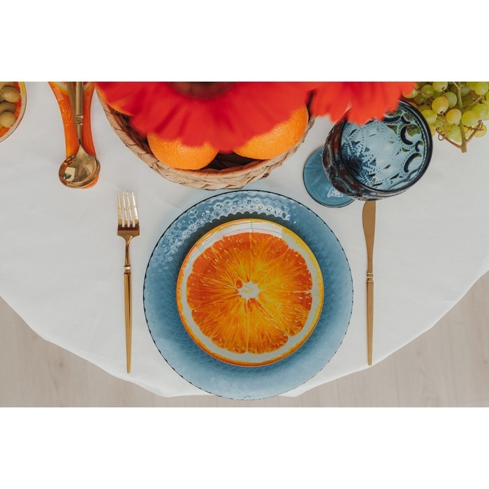 Салатник стеклянный Доляна &laquo;Сочный апельсин&raquo;, 720 мл, 18,4&times;5 cм, цвет оранжевый