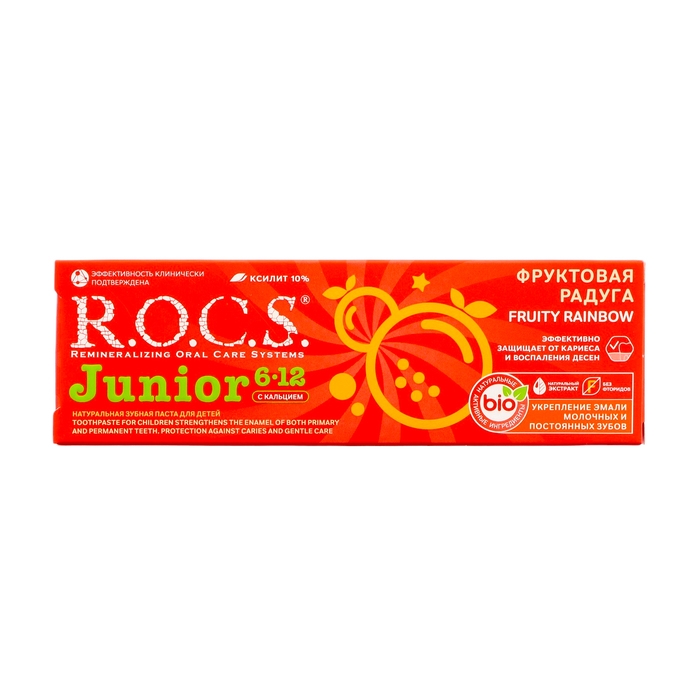 Зубная паста R.O.C.S. Junior, &laquo;Фруктовая радуга&raquo;, 6-12 лет, 74 г