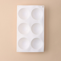 Форма для муссовых десертов и выпечки KONFINETTA &laquo;Купол&raquo;, силикон, 30&times;17,5&times;4 см, 6 ячеек (d=7,5 см), цвет белый