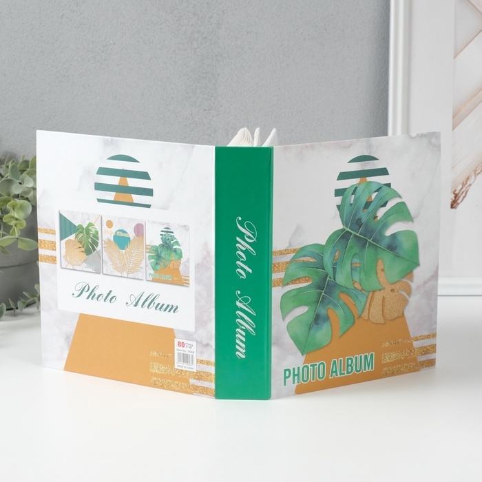 Фотоальбом на 80 фото 10х15 см "Папоротник" в коробке 23х19х5 см
