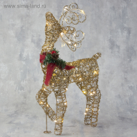 Светодиодная фигура &laquo;Олень золотистый&raquo; 40 &times; 60 &times; 18 см, металл, 220 В, свечение тёплое белое