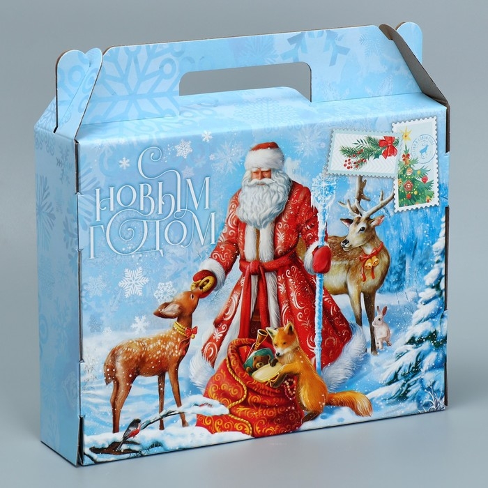 Коробка подарочная новогодняя складная &laquo;С новым годом&raquo;, 33.7 х 25.7 х 7.9 см, Новый год