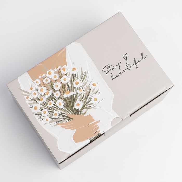 Коробка‒пенал, упаковка подарочная, &laquo;Stay beautiful&raquo;, 22 х 15 х 10 см