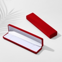 Футляр бархатный под браслет/цепочку/часы &laquo;Пенал&raquo;, 21,5&times;5&times;2,5, цвет красный, вставка белая