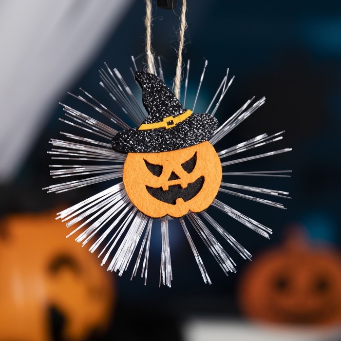 Светодиодная игрушка &laquo;Тыква в шляпе&raquo; 10 см, батарейки AG13х3 (в комплекте), свечение мульти