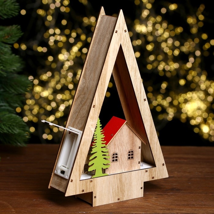Декор с подсветкой &laquo;Домик в виде ёлки&raquo; 18 &times; 5 &times; 28 см