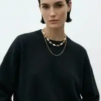 Колье "Жемчуг" борокко, цепь, удлиненное, 2 яруса, цвет белый в золоте