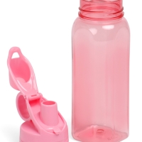 Бутылка для воды спортивная прозрачная, 450 мл, 20 х 8 см, розовая