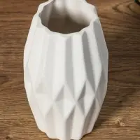 Ваза керамика настольная "Абиджил" геометрия, h=20х11, d=7,5 см, белый