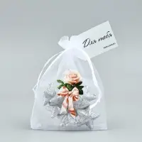 Мешочек подарочный из фатина с термонаклейкой &laquo;Роза&raquo;, 11 х 16 см +/- 1.5 см