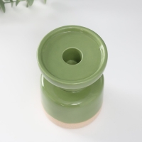 Подсвечник керамика на 1 свечу "Атлант" песочно-зелёный 9,3х9,3х13,5 см