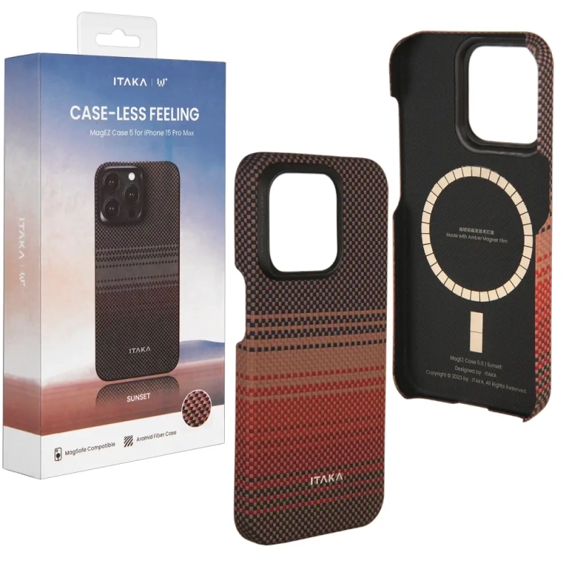 Чехол iPh 15 Pro Max PITAKA Moonrise Tactile Woven case Sunset