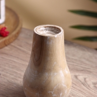 Подсвечник из дерева Джати, d 4 см, 9х9х15 см, цв. коричневый