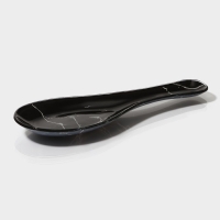 Подставка стеклянная под ложку Доляна &laquo;Марбл чёрный&raquo;, 23,5&times;8,3&times;1,5 см