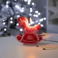 Свеча фигурная &laquo;Лошадка-качалка&raquo;, красная