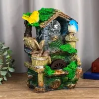 Фонтан "Птички на крыше" 24х15х12 см (с подсветкой)