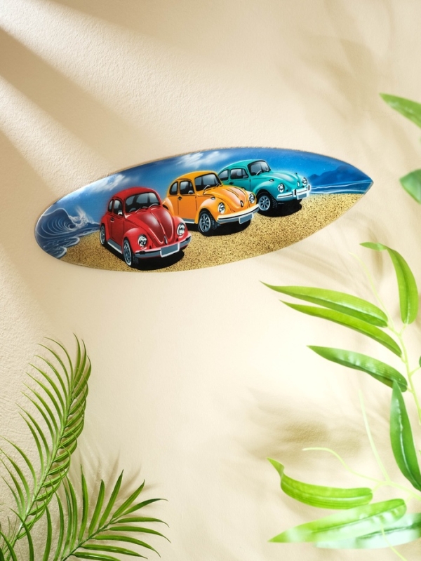 Панно "Доска для сёрфа "Три Жука" дерево 50х17 см