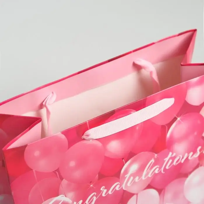 Пакет подарочный ламинированный, упаковка, &laquo;Congratulations!&raquo;, MS 23 х 18 х 10 см