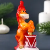 Свеча фигурная "Лошадка цирковая" 4,5х6х11 см, цв. золотой