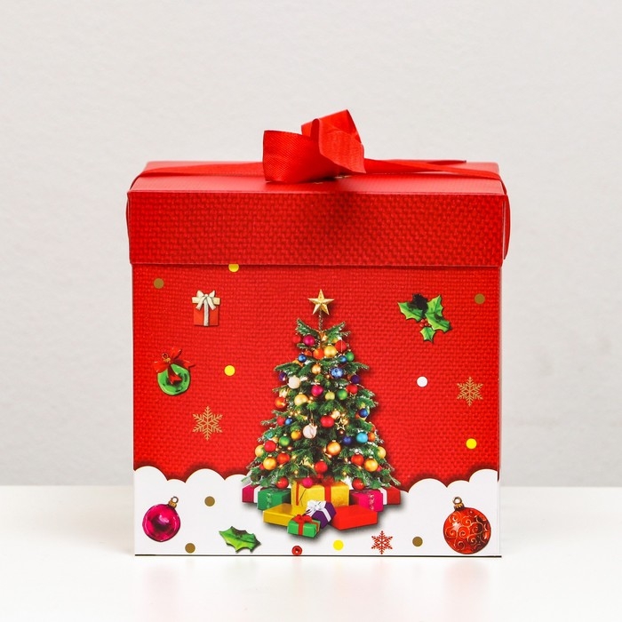 Новый год. Коробка Самосборная &laquo;Ёлка&raquo; 15 х 15 х 15 см
