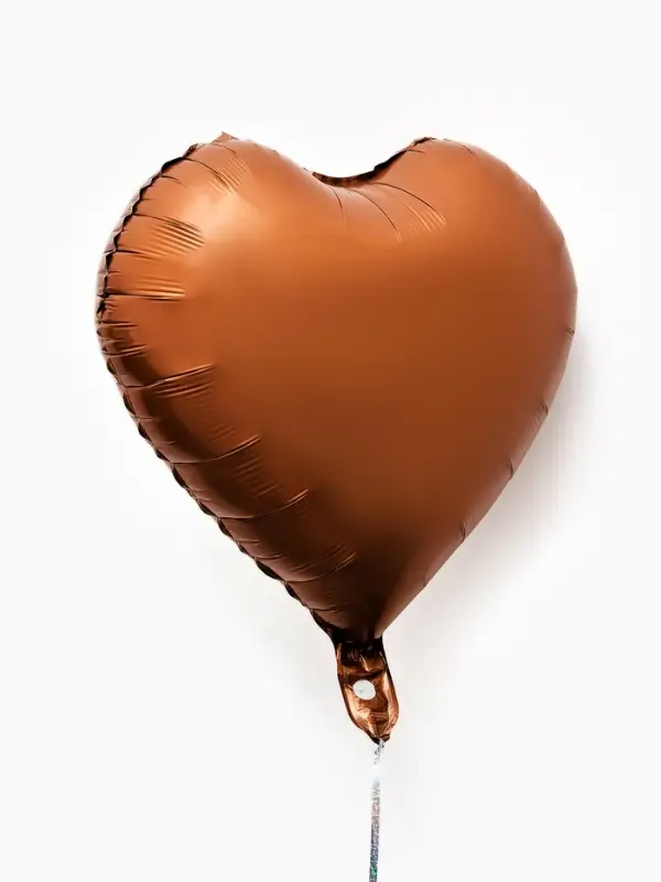 Воздушные шары фольгированные 17" "Сердце" цвет шоколадный сатин, набор 5 штук