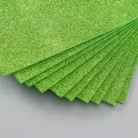 Фоамиран глиттерный 2 мм, 20х30 см, салатовый