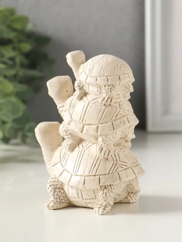 Фигурка гипс &laquo;Три черепахи&raquo;, 10&times;8&times;5 см, слоновая кость