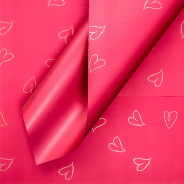 Пленка для цветов и букетов, в листах, 57х57&plusmn;1 см, красный, 65 мкм