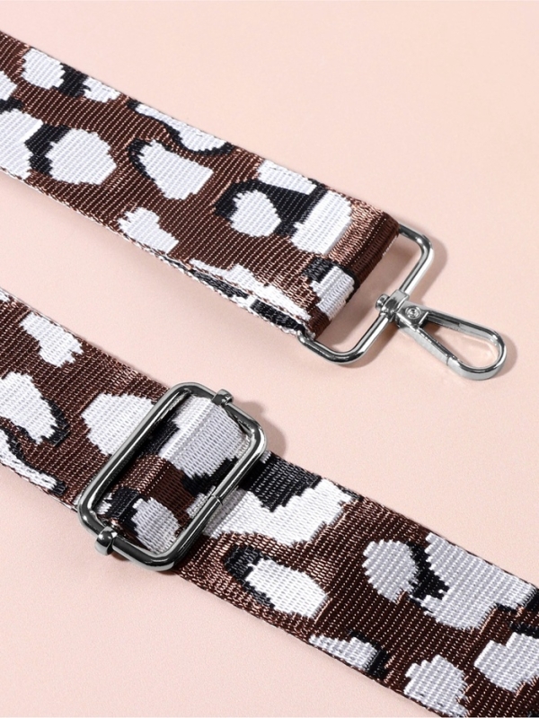 Ручка для сумки &laquo;Орнамент леопард&raquo;, стропа, с карабинами, 139 &plusmn; 3 &times; 3,8 см, цвет молочный