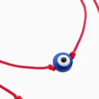 Браслет-оберег &laquo;Красная нить&raquo; талисман защиты, глазик от сглаза, синий, d=8 см