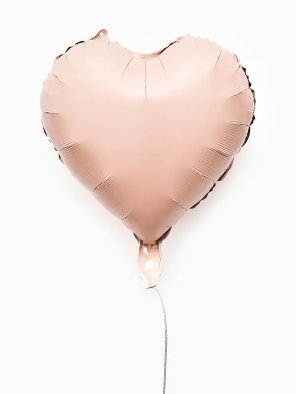 Воздушные шары фольгированные 17" "Сердце" цвет розовый сатин, набор 5 штук