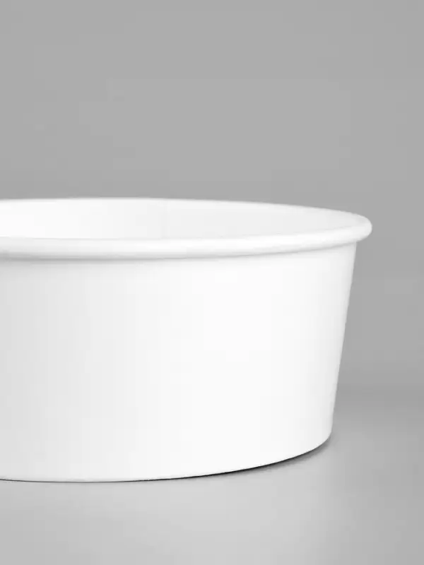 Тарелка (Контейнер без крышки) одноразовая глубокая "Белая" картон, 750 мл