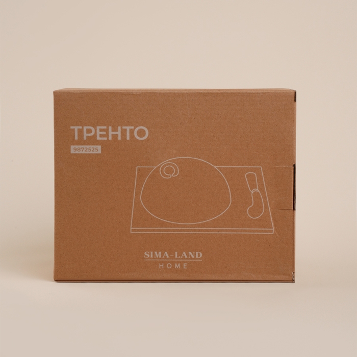 Маслёнка на деревянной подставке фарфоровая с ножом SL Home &laquo;Тренто&raquo;,22&times;17,5 см, цвет белый