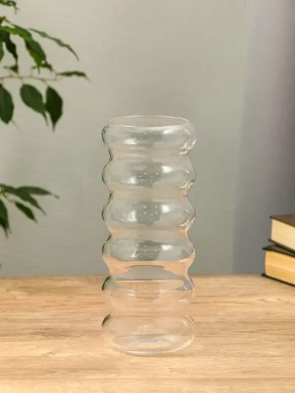 Ваза стекло настольная "Ширли" 24х10х10 см, прозрачный