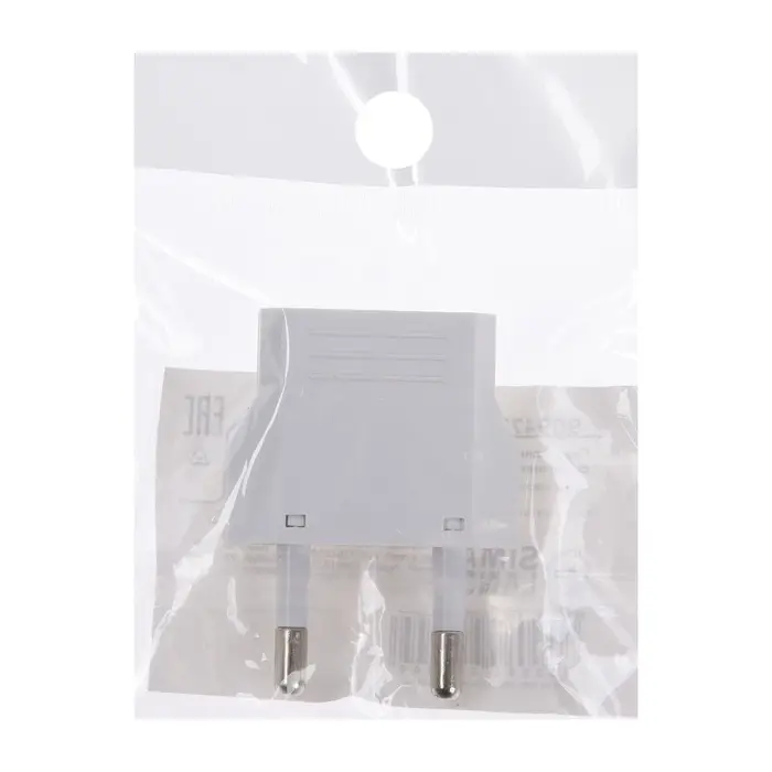 Переходник с американской вилки на евророзетку, плоский, 6 А, белый, 220 В