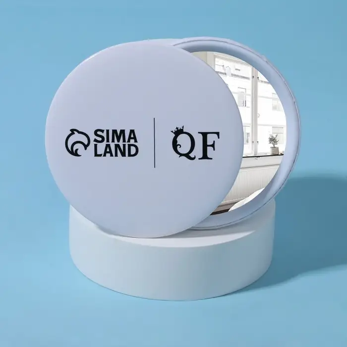 Зеркало карманное &laquo;QF&raquo;, d = 7 см, цвет белый