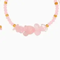 Браслет, длина 16 см, цв. розовый, золотой