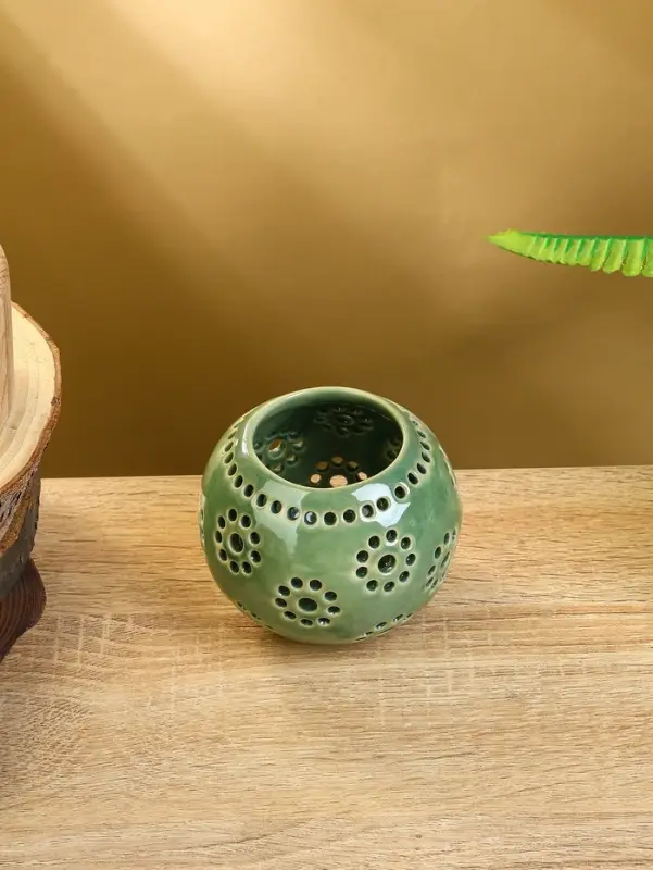 Аромалампа &laquo;Шар&raquo;, 9&times;9&times;8 см, керамика, салатовая