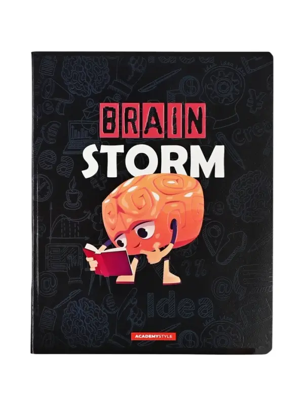Тетрадь 48 листов, в клетку &laquo;Мозговой штурм&raquo;, мелованный картон, МИКС