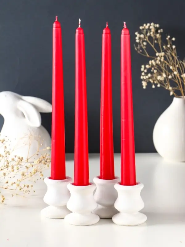 Свечи конические 2,2х24 см (набор 4 шт) 50 гр, 8 ч, цв. МИКС