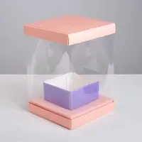 Коробка подарочная для цветов с вазой и PVC окнами складная, упаковка, &laquo;С Любовью&raquo;, 16 х 23 х 16 см