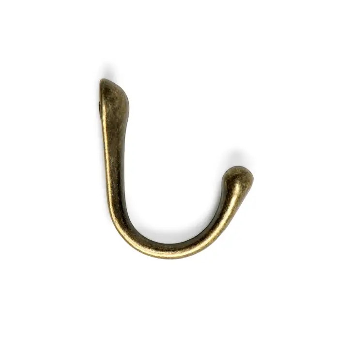 Крючок мебельный ТУНДРА TKO020, однорожковый, бронза, 50 шт