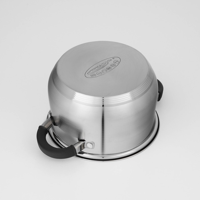 Набор посуды &laquo;Ирида&raquo;, 3 предмета: кастрюли 2,9 л, 3,9 л, ковш 1,9 л, капсульное дно, индукция